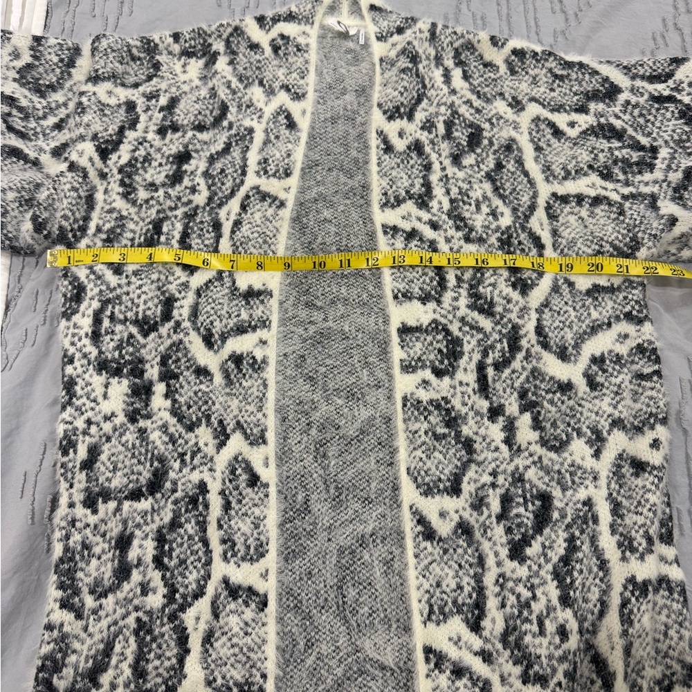 Anthropologie NWOT Chic Black and White Long Cardigan O/S - Picture 9 of 14